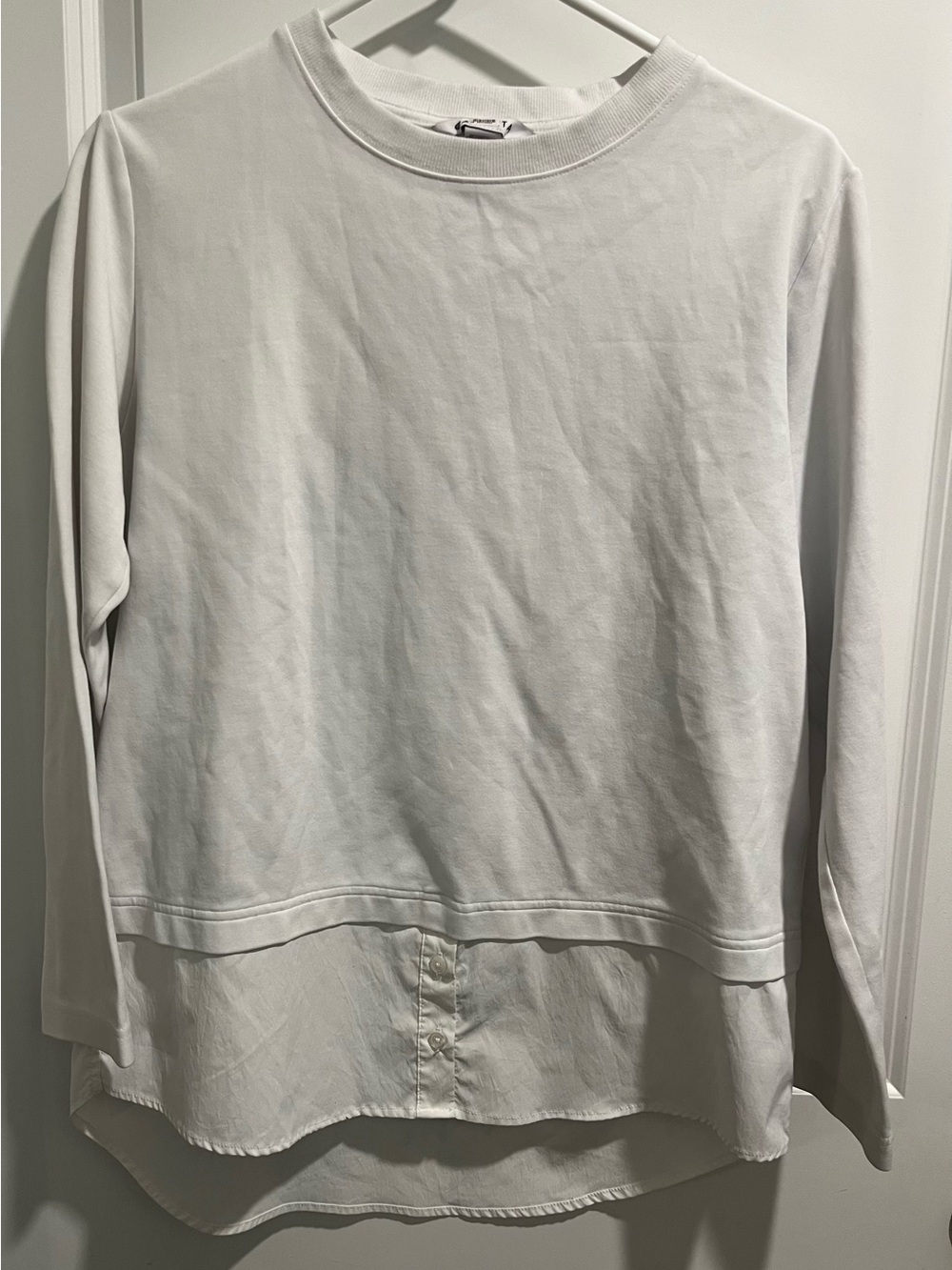 Athleta White Layered-Look Sweatshirt